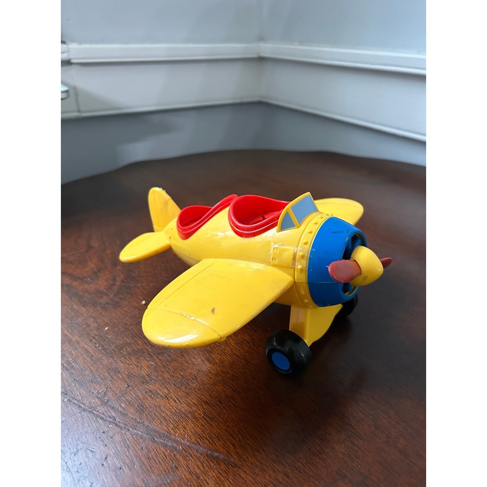 Fisher Price Little People Yellow Biplane Airplane Toy 2005 Mattel J0132